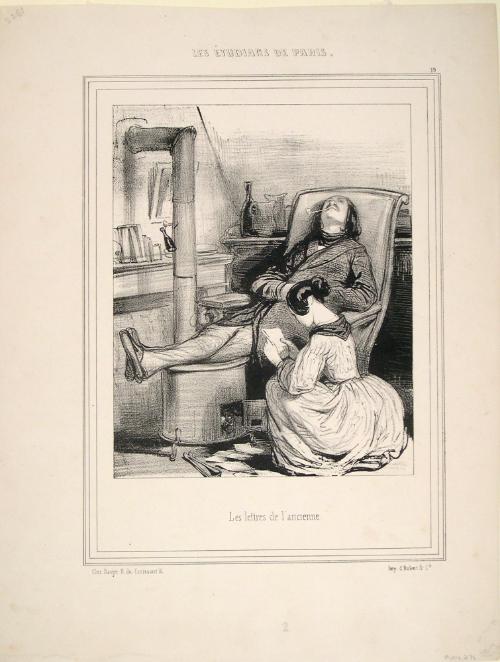 Les lettres de l'ancienne (Letters from the Former), plate 79 from the series "Les Étudians de Paris"