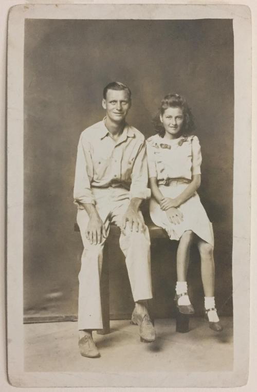 Portrait of Bessie J. Adcock with partner