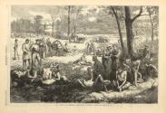 Prisoners at Richmond: Union Troops Prisoners at Belle Isle, from "Harper's Weekly"