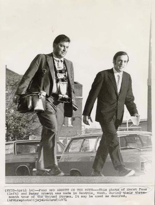 Faas and Arnett on the Move: this photo of Horst Faas (left) and Peter Arnett was made during their three month tour of the United States