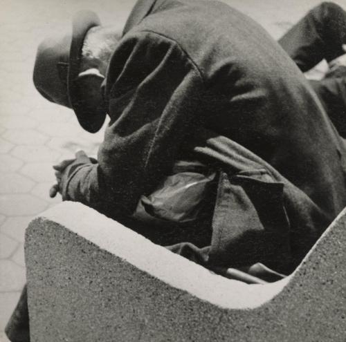 Man asleep on bench