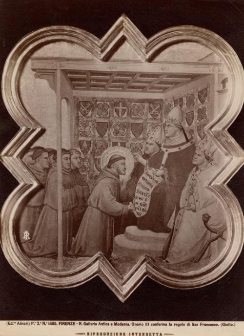Firenze - R. Galleria Antica e Moderna. Onorio III conferma la regola di San Francesco
