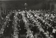 Nobel Prizes: general view of guests dining during the banquet in City Hall, Stockholm