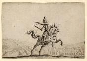 Les Caprices: Le Commandant a Cheval (The Caprices: Officer on Horseback, with Battle Scene)