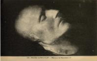 Postcard of a plaster death mask of Napoleon held in the collection of Musee Carnavalet, Histoire de Paris