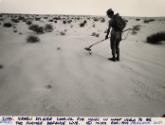 Israeli soldier looking for mines in what used to be the former defense line, Sinai