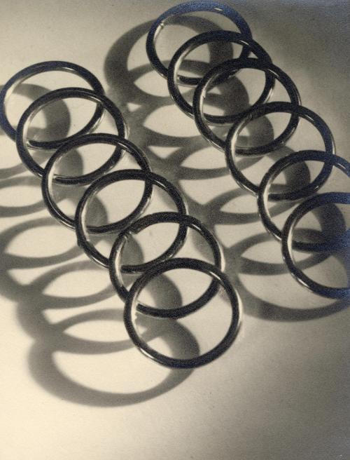 Abstract overlapping metal rings