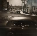 Catskill, New York (night on icy village street, street intersection)