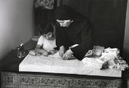 Student and nun in a church school for girls and orphans; Polizzi Generosa, Sicily