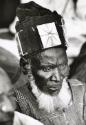 Portrait of old man wearing decorative hat, Ghana
