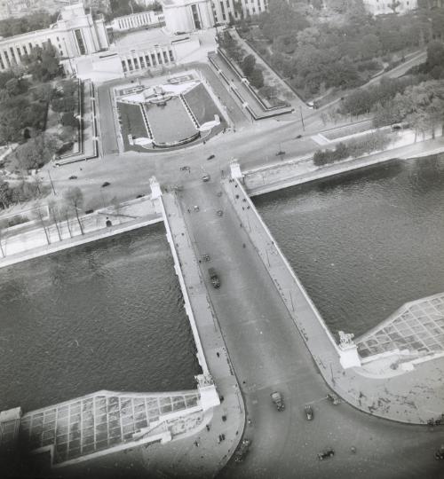 Ariel view of the Palais Chaillot, Trocadéro, Paris