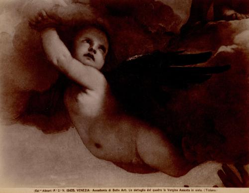 Venezia - Accademia di Belle Arti. Un dettaglio del quadro la Vergine Assunta in cielo