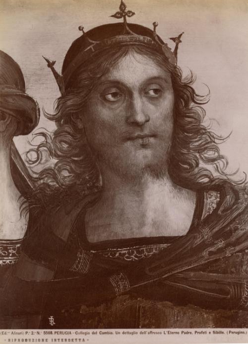 Perugia - Collegio del Cambio. Un dettaglio dell' affresco L'Eterno Padre, Profeti e Sibille