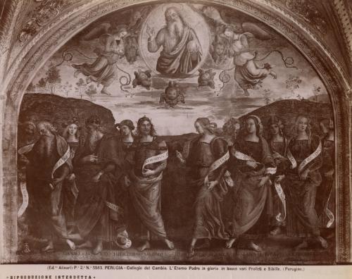 Perugia - Collegio del Cambio. L'Eterno Padre in gloria in basso vari Profeti e Sibille