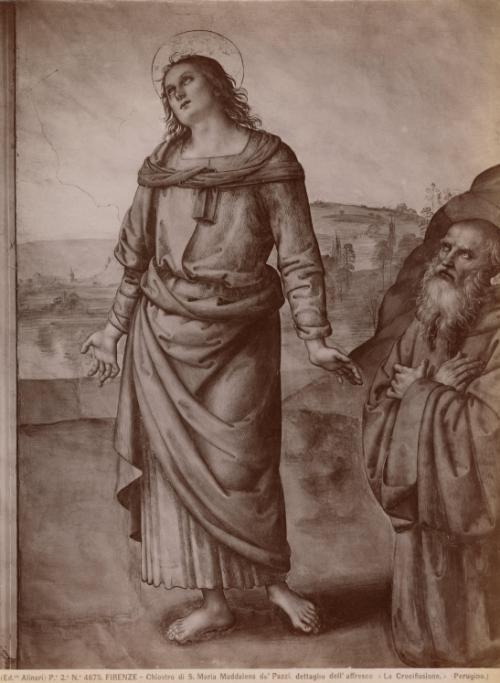 Firenze -  Chiostro di S. Maria Maddalena de' Pazzi. dettaglio dell' affresco "La Crocifissione."