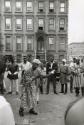 Black nationalist sect holding a street corner meeting