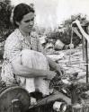 Woman with loom, likely Greece