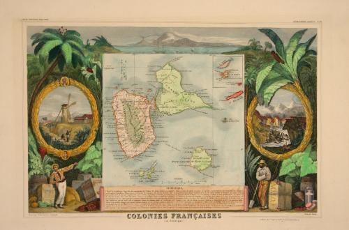 Colonies Françaises (en Amérique) (The French Colonies in America), from Atlas National Illustrè (Illustrated National Atlas)