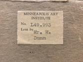 Minneapolis Art Institute label, 1949