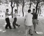 Men practicing martial arts, Taiwan.