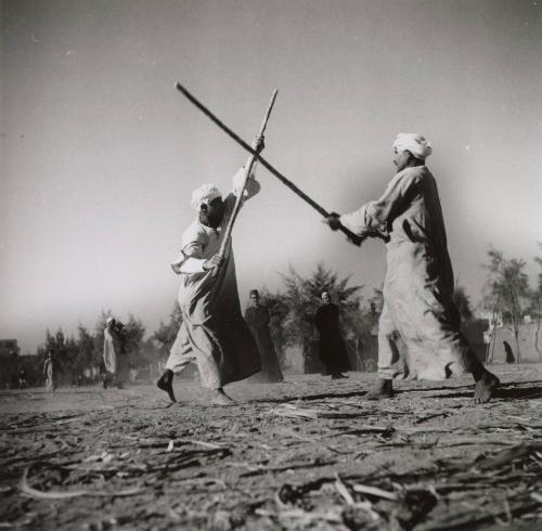 Untitled (Two Arab men fighting with sticks), Northern Africa