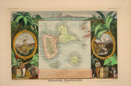 Colonies Françaises (en Amérique) (The French Colonies in America), from Atlas National Illustrè (Illustrated National Atlas)