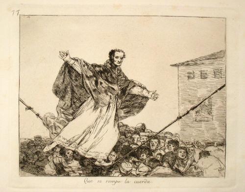 Que se rompe la cuerda (May the Cord Break), plate 77 from the series "Desastres de la Guerra (Disasters of War)"
