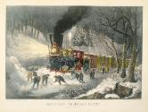 American Railroad Scene. Snow Bound