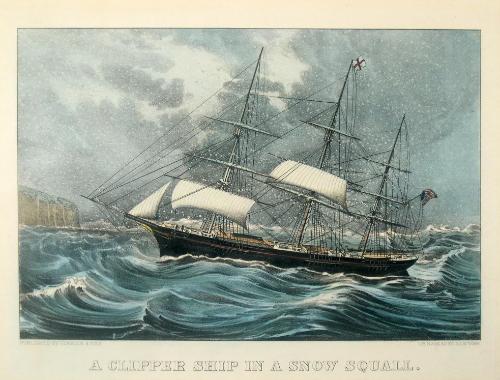 A Clipper Ship in a Snow Squall