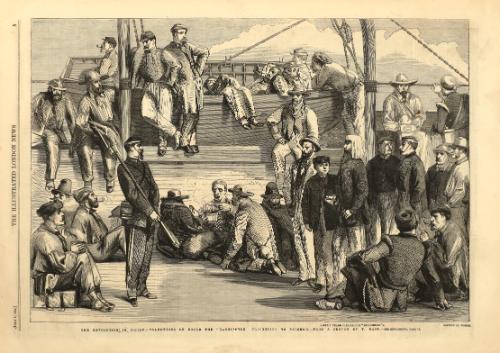 The Revolution in Sicily: Volunteers on Board the 'Washington' Proceeding to Palermo, from the "London Illustrated News"