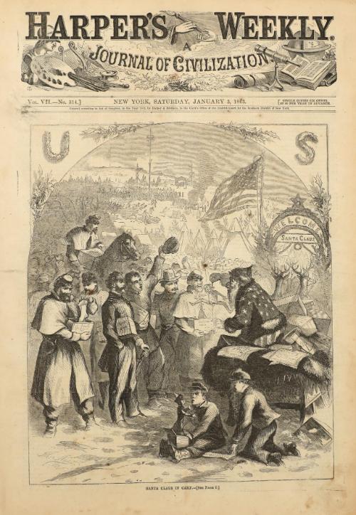 Santa Claus in Camp, from "Harper's Weekly"