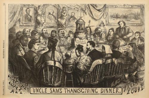 Uncle Sam’s Thanksgiving Dinner, from "Harper's Weekly"
