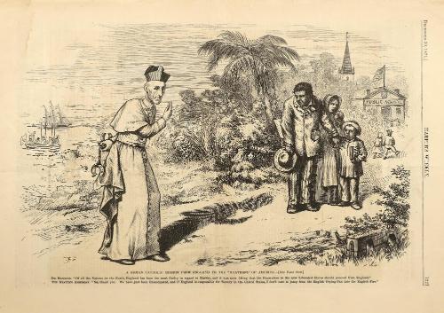 A Roman Catholic Mission from England to the 'Heathens' of America, from "Harper's Weekly"