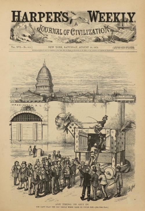 Any Thing to Get In, from" Harper's Weekly"