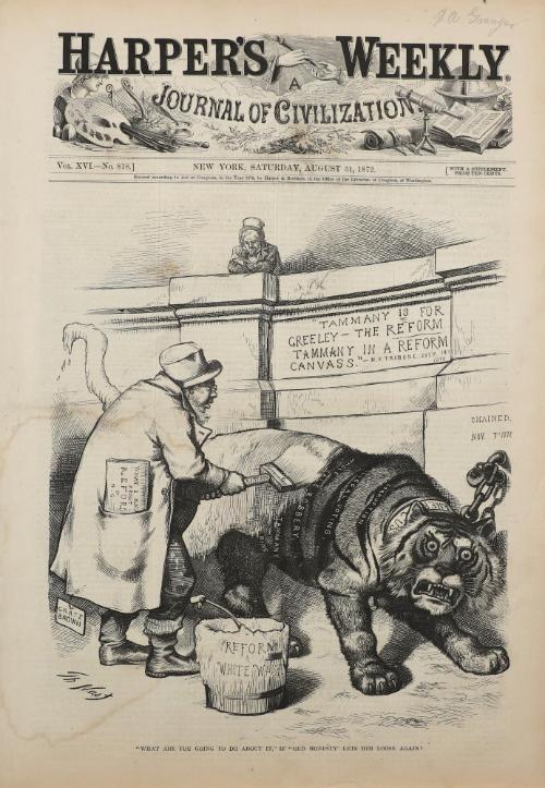 'What Are You Going to Do About It,' If 'Old Honesty' Lets Him Loose Again?, from "Harper's Weekly"