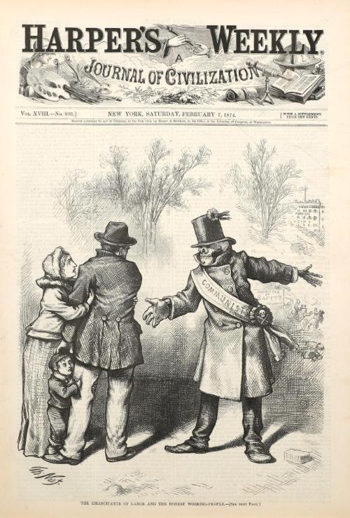 The Emancipator of Labor and the Honest Working-People, from "Harper's Weekly"