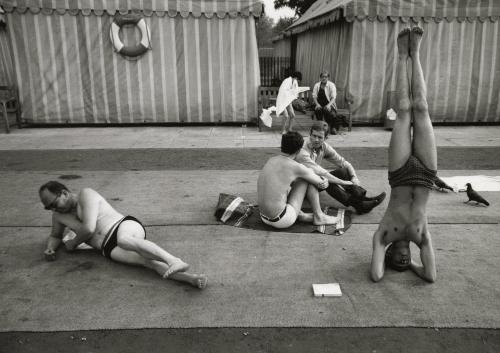 Man doing handstand