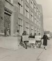 Segregation in Chicago schools: Pickets at Du Sable High School, 4934 South Wabash