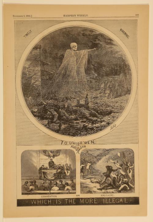 Timely Warning to Union Men: Which is More Illegal?, from "Harper's Weekly"