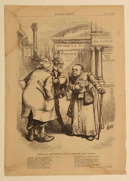 Shylock, We Would Have Money and Votes, from "Harper's Weekly"