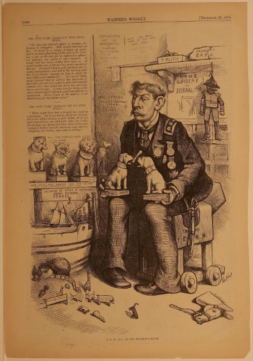 J.G.B. Jun., In His Property-Room, from "Harper's Weekly"