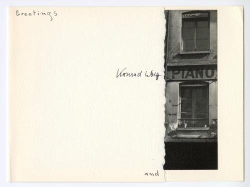 Greetings: Konrad Wolff, piano and Ilse Bing photography