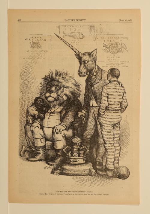 The Lion and the Unicorn Fighting, from "Harper's Weekly"
