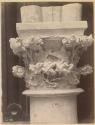 Photograph of column capital with floral motif