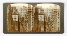 (1) From Empire Building (N.) past Trinity Church Steeple, up Broadway, New York, U. S. A.