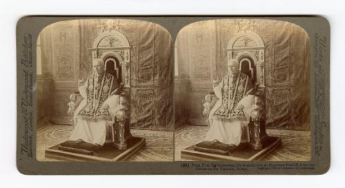 (26) Pope Pius X bestowing his benediction as Supreme Pontiff, from his throne in the Vatican, Rome