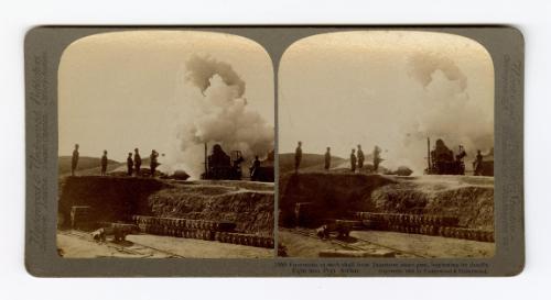 7559-Enormous 11-inch shell from Japanese siege gun, beginning its deadly flight into Port Arthur