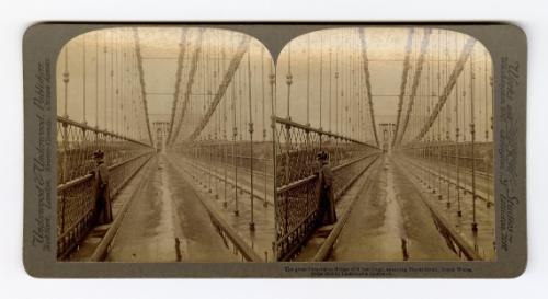 The great Suspension Bridge (579 feet long), spanning Menai Strait, North Wales