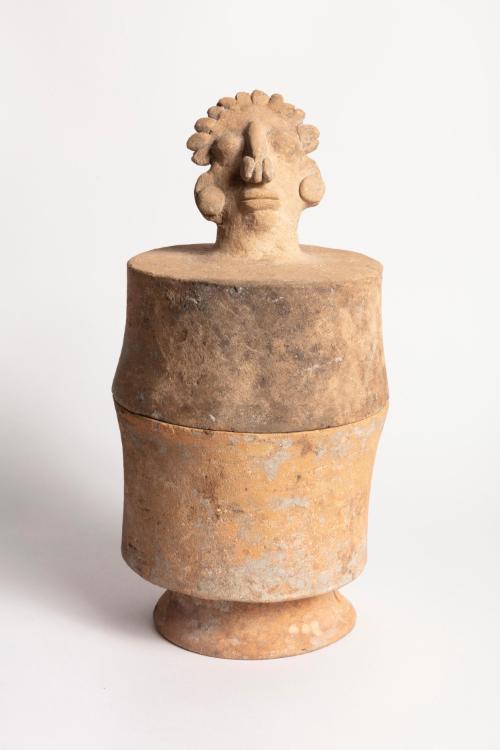 Effigy Pedestal Bowl with Lid