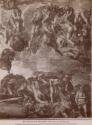 Roma - Palazzo Vaticano, Cappella Sistina. Gruppo dei sette peccati mortali, in basso Minos; dettaglio del Giudizio universale.